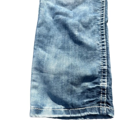 Rythm In Blues Acid Wash Embroidered Pockets Straight Leg Blue Jeans Sz 6 Reg - Picture 12 of 12